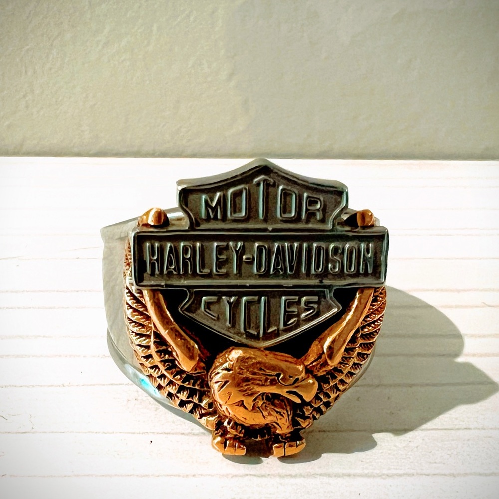 Harley Davidson collectible Ring Size 12 ; 10k Gold & Stainless Steel